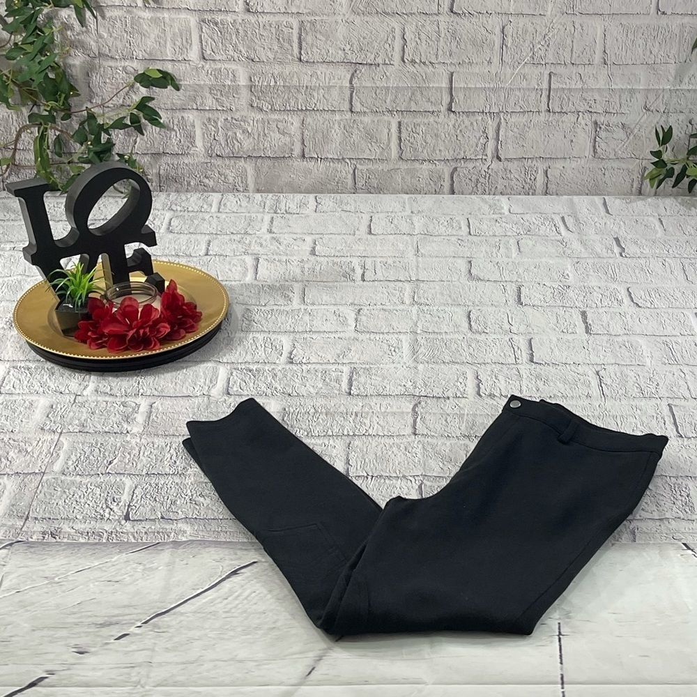 Women’s Fouganza Black Classic Pocket Zip Patch Skinny Riding Pants (36) DH05